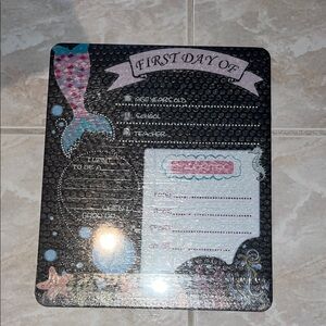 NIB Wooden Mermaid First & Last Day of School Double Sided Chalkboard photo prop